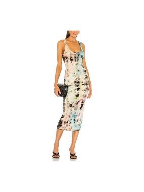 Cotton Citizen Pastel Tie-Dye Scoop Neck Midi Dress